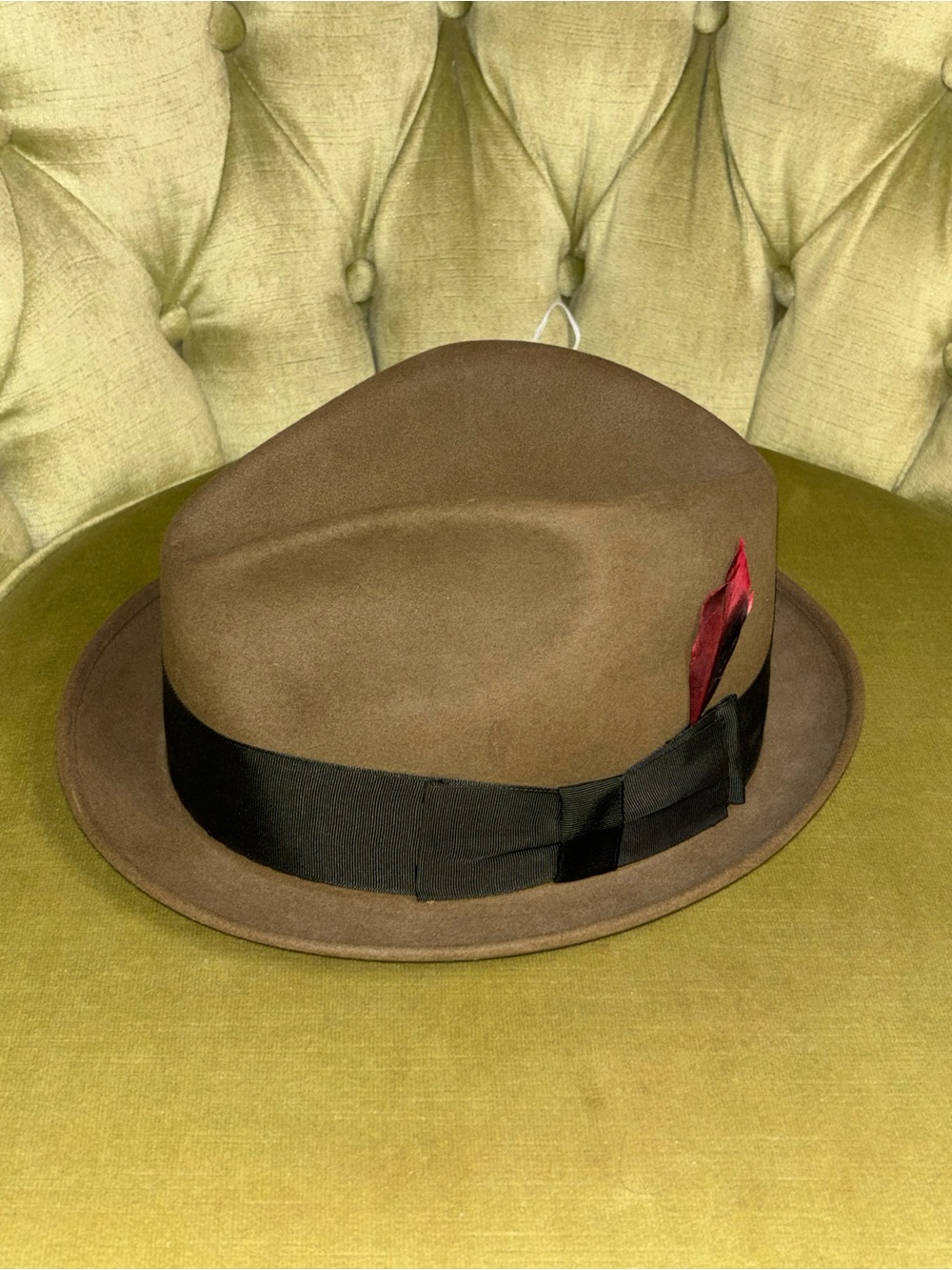 Dobbs Fifth Avenue Vintage Mens Mink Brown Hat 100% Wool 7 1/4